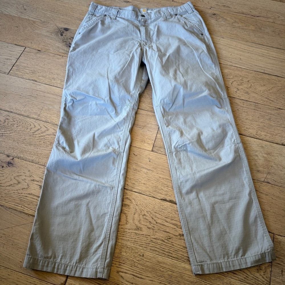Carhartt Relaxed Fit Work Pants Size 38x32 Beige Cotton Blend Casual (1033)